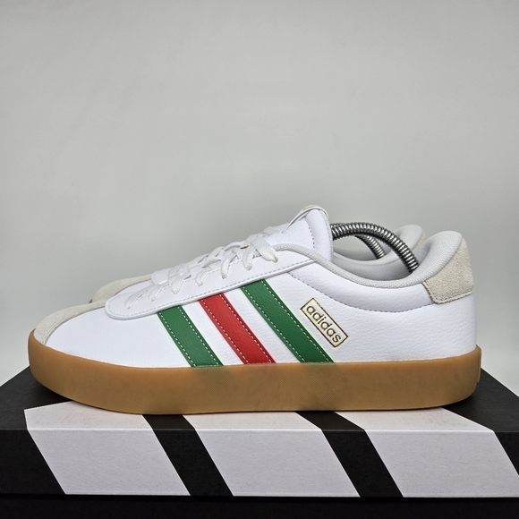 adidas Other - New adidas VL Court 3.0 Cloud White Green Red Men's Shoes Size 9.5